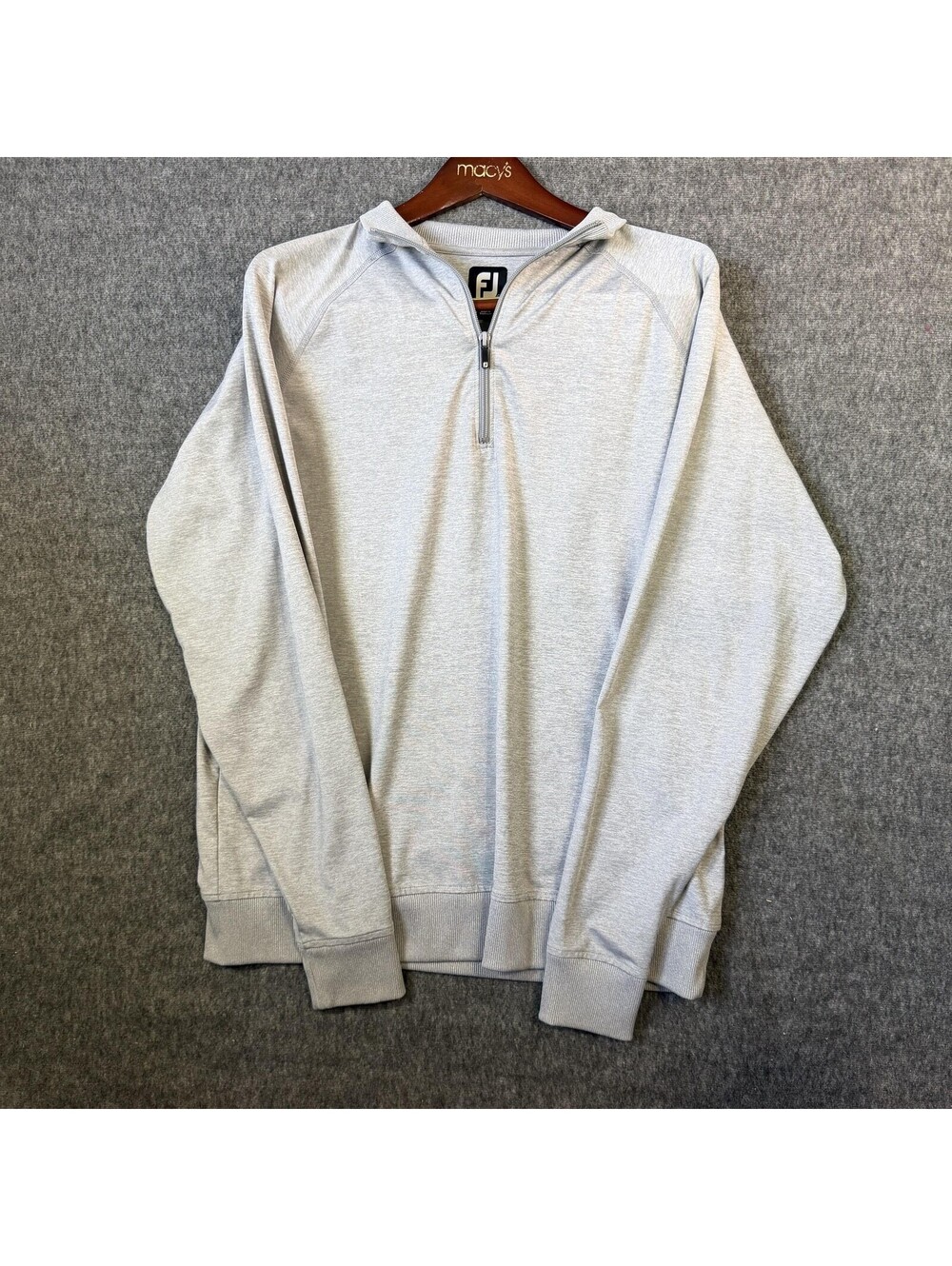 FootJoy Pullover Mens Large Gray Long Sleeve 1/4 Zip Performance Golf Top